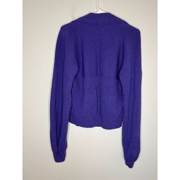 CAbi Sunday Cardigan Womens M Purple Button Up Ribbed V-Neck Knit - Picture 3 of 5